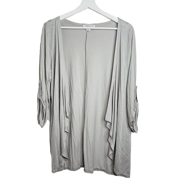COLDWATER CREEK Gray Open Front Cardigan - Picture 1 of 7